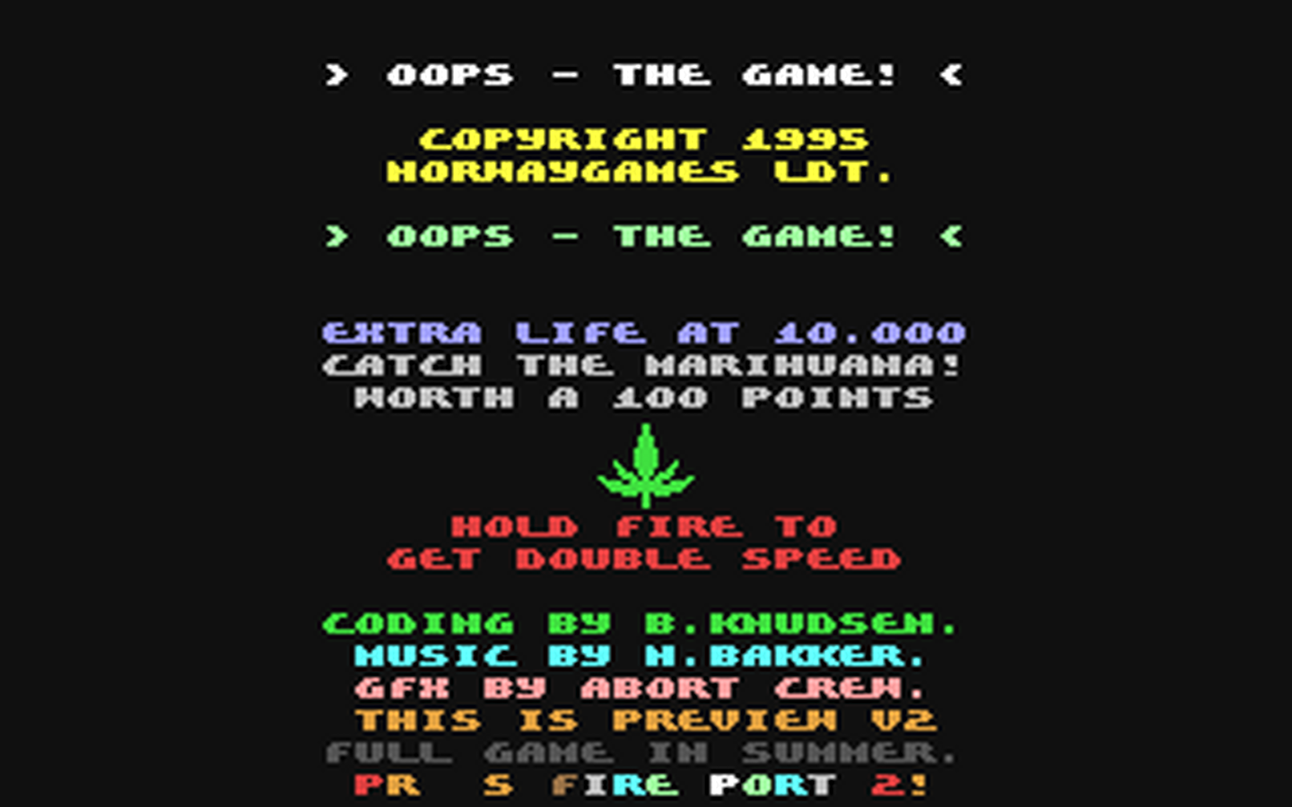 C64 GameBase Oops_[Preview] Nogamas_(Norway_Game_Maker_Association) 1995